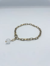 Load image into Gallery viewer, Quartz Crystal BOOT Anklet Brass Chain
