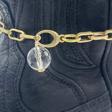 Load image into Gallery viewer, Quartz Crystal BOOT Anklet Brass Chain
