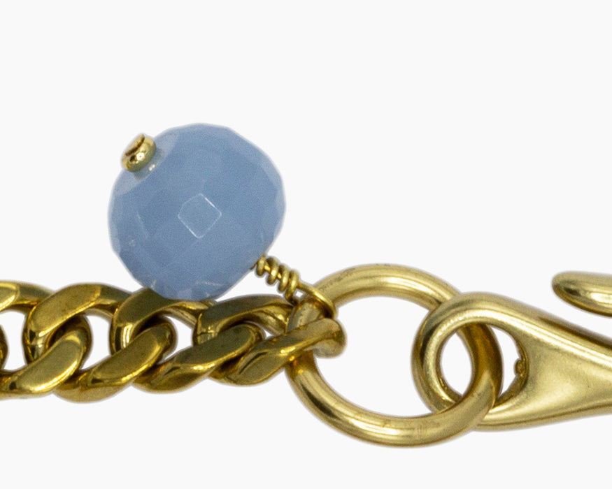 Chalcedony Pocket Chain Brass