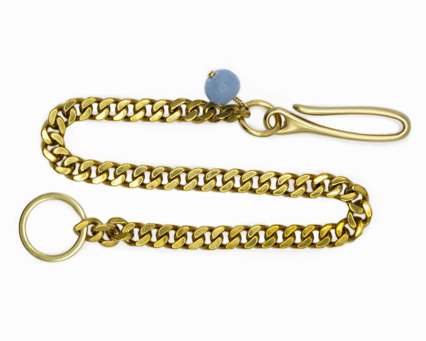 Chalcedony Pocket Chain Brass