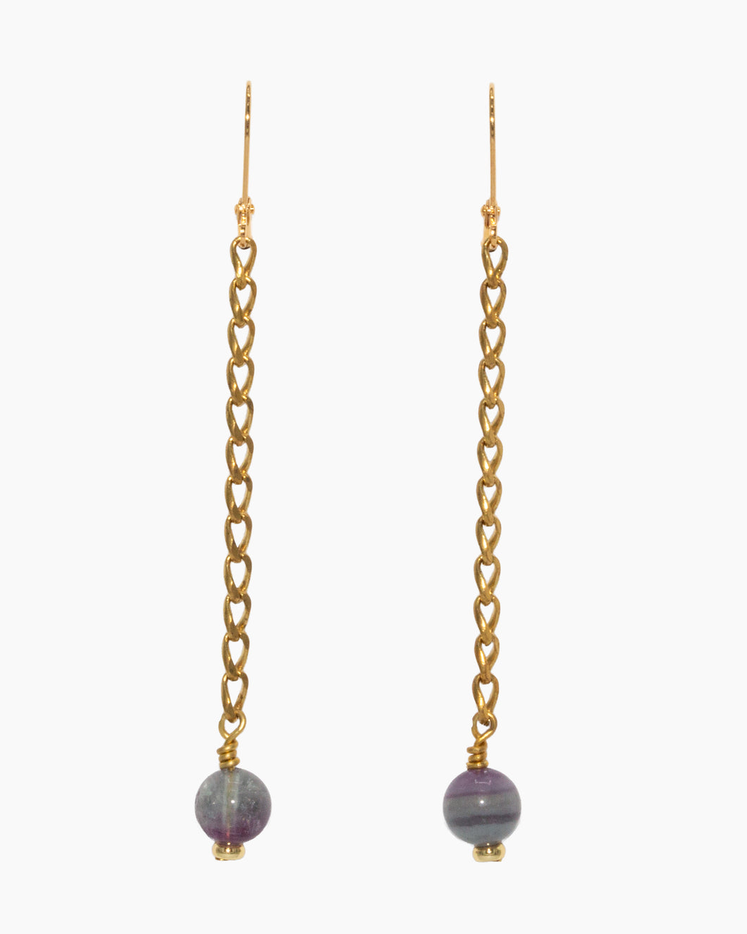 Fluorite Earrings Brass