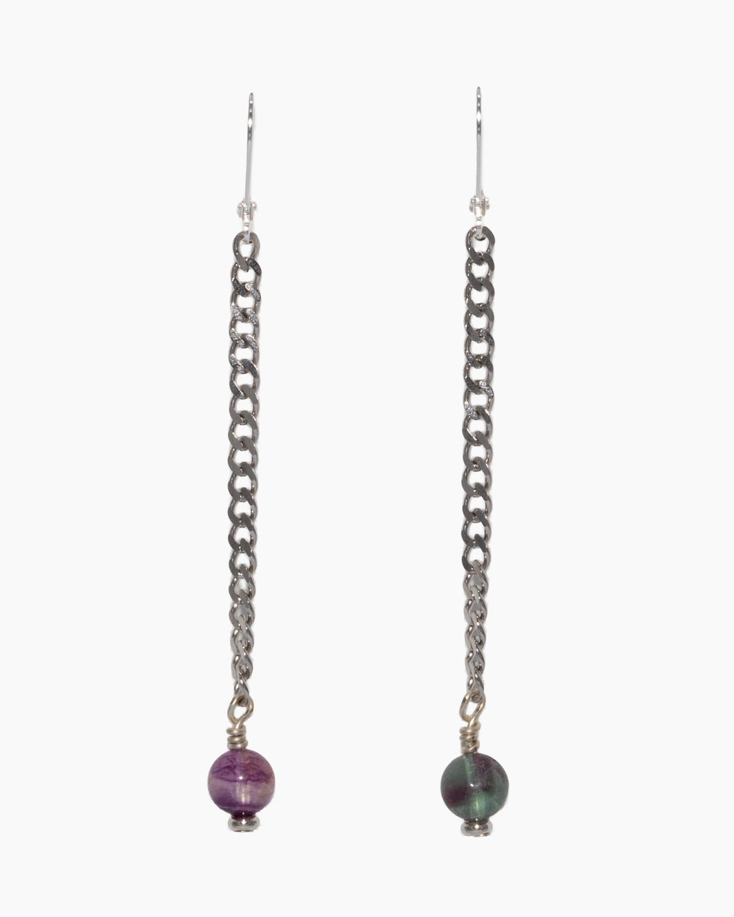Fluorite Earrings Stainless Steel