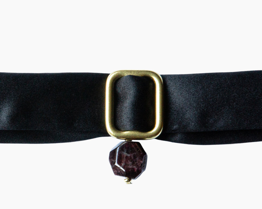 Garnet + Black Silk Tie