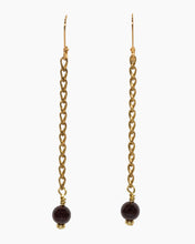 Load image into Gallery viewer, Garnet Earrings Brass
