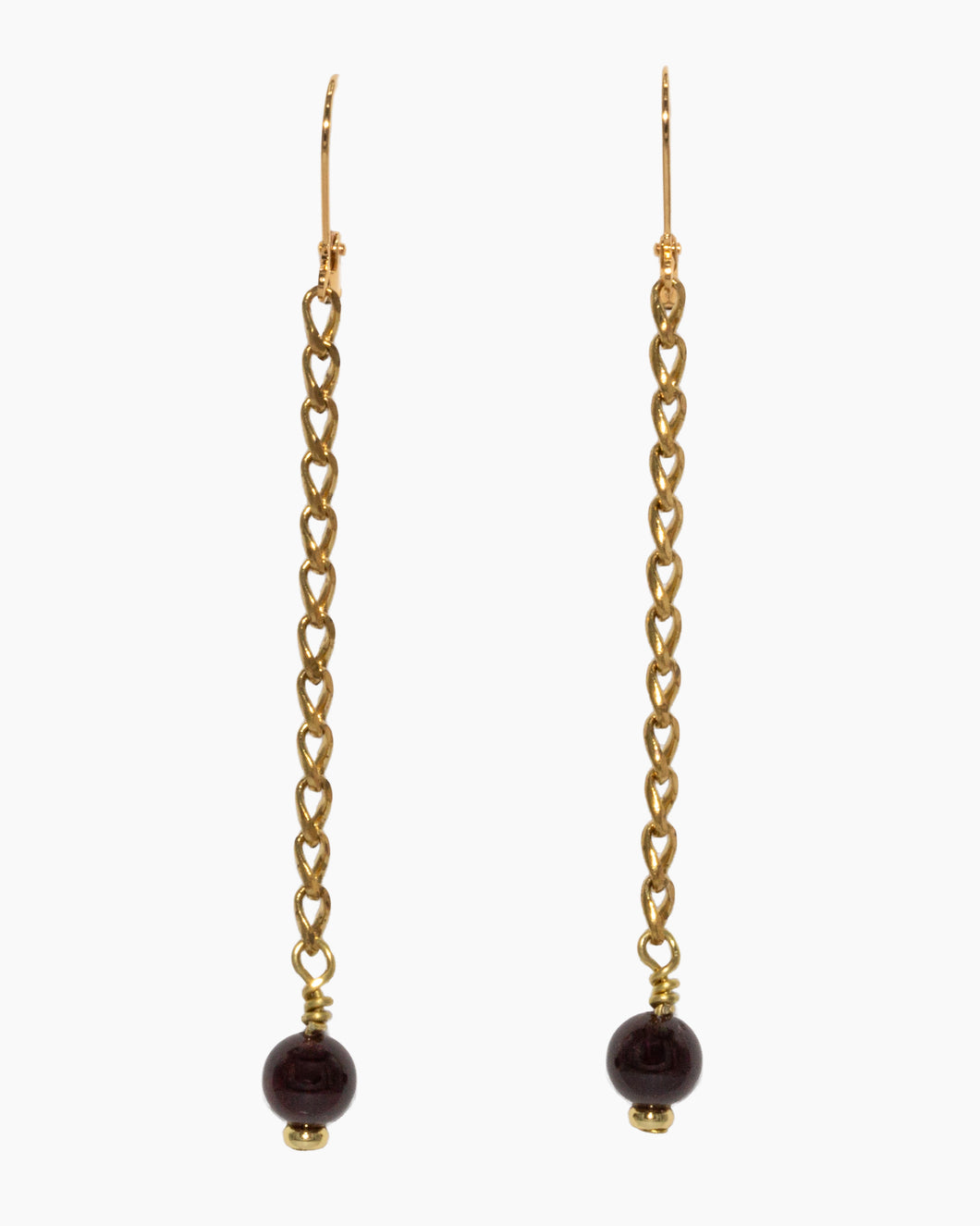 Garnet Earrings Brass
