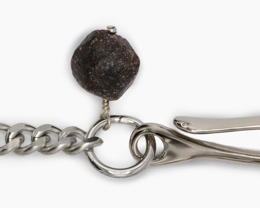 Garnet Pocket Chain Stainless Steel