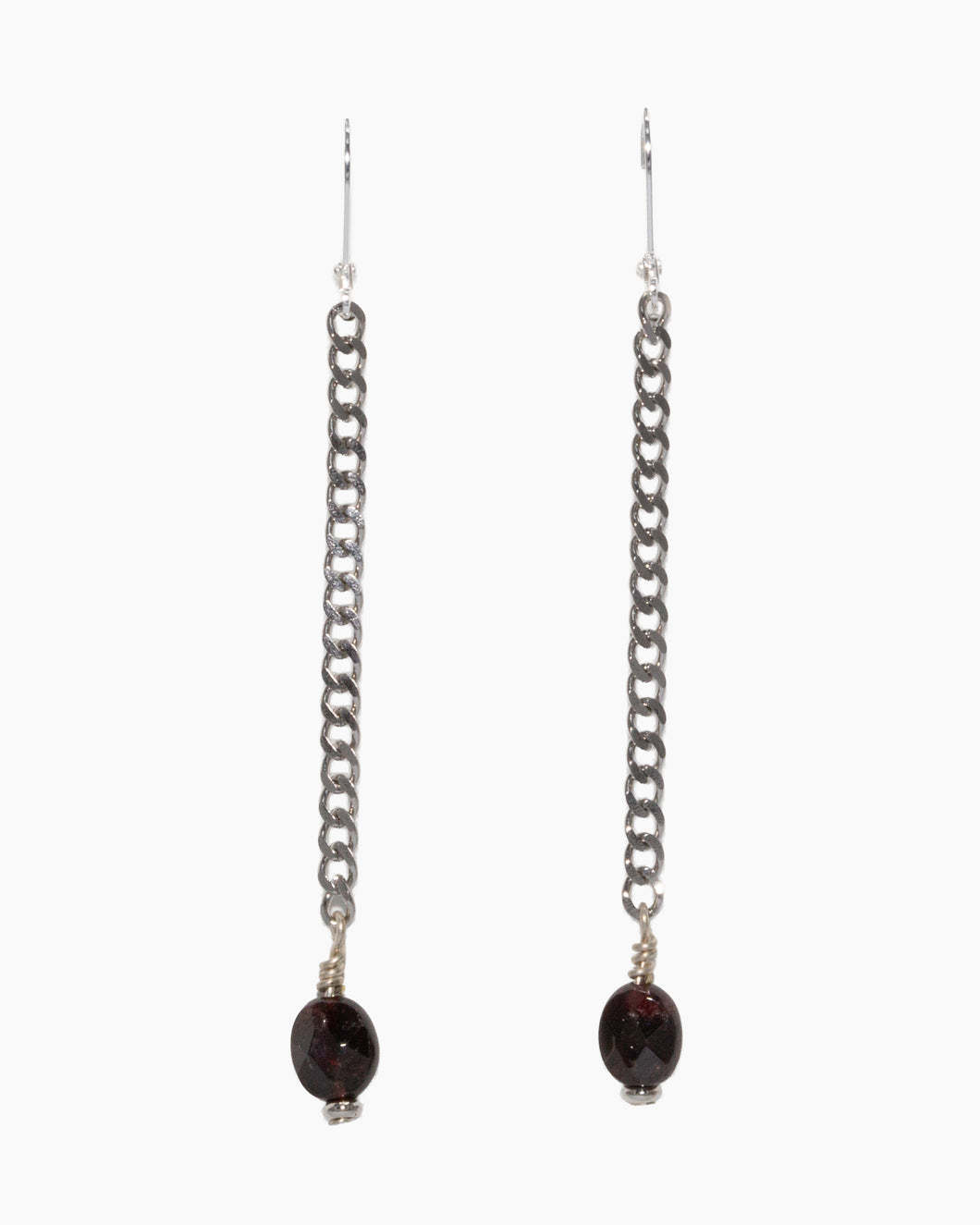 Garnet Earrings Stainless Steel