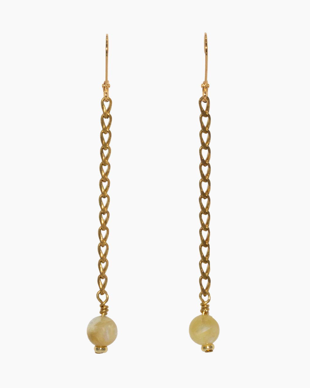 Golden Lepidolite Earrings Brass