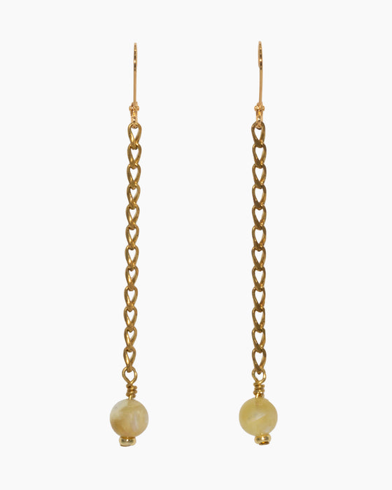 GOLDEN LEPIDOLITE EARRINGS
