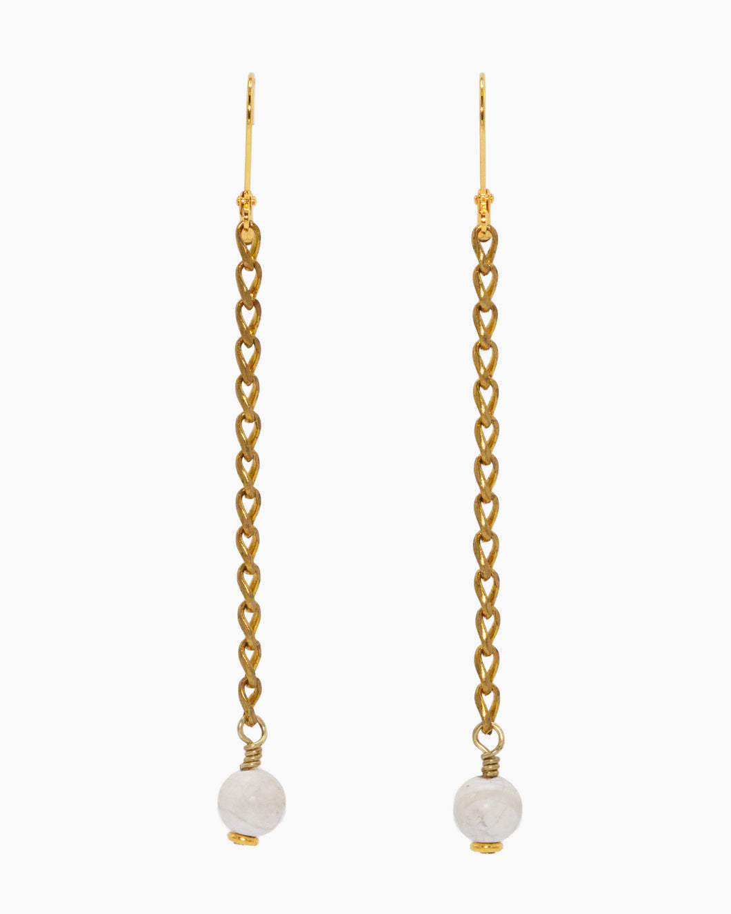 Howlite Earrings Brass
