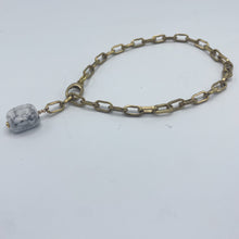 Load image into Gallery viewer, Howlite BOOT Anklet Brass Chain
