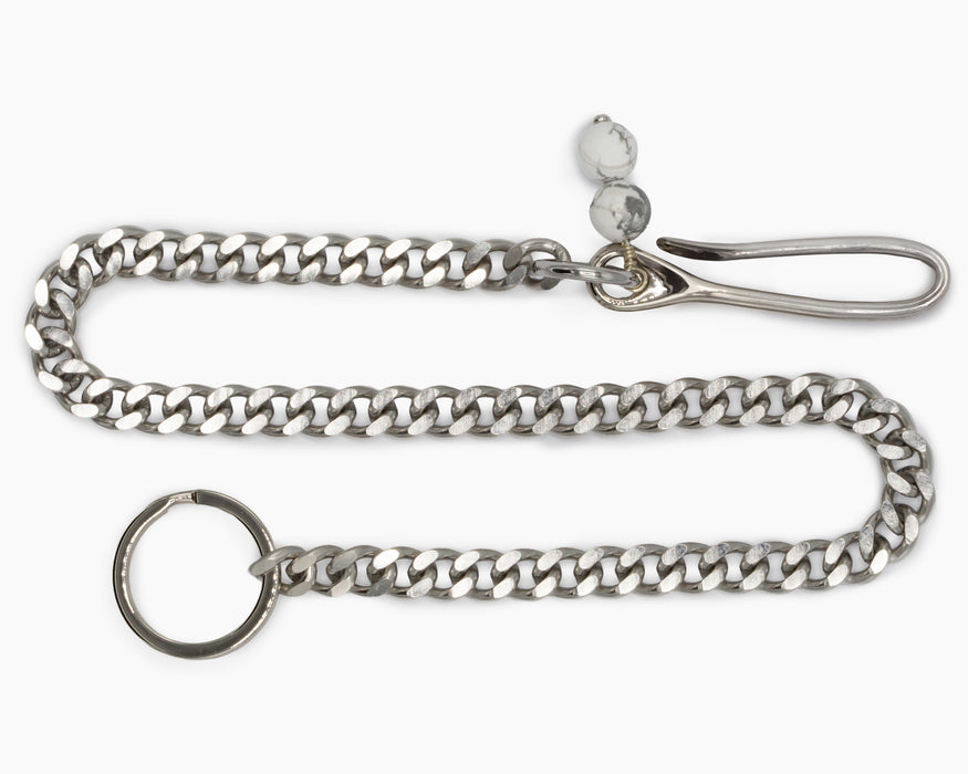 Howlite Pocket Chain Stainless Steel