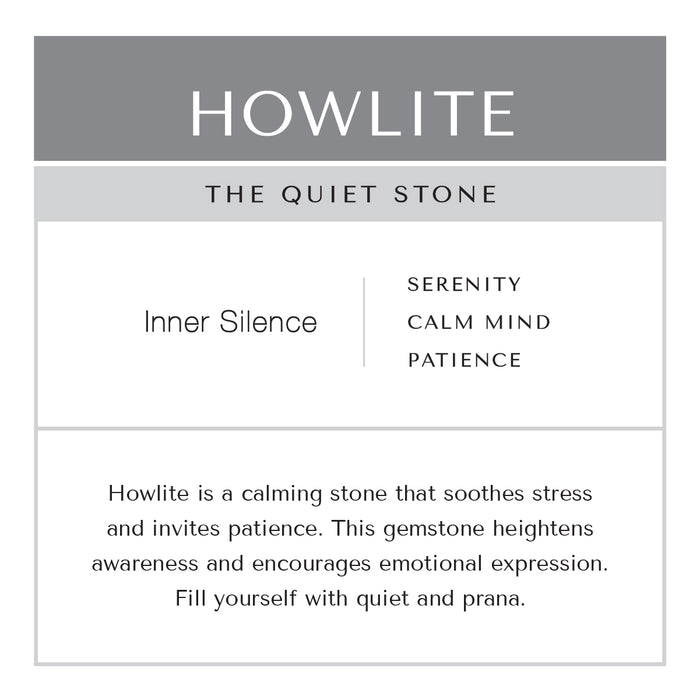 Howlite + Black Silk Tie