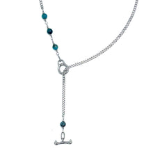 Load image into Gallery viewer, Apatite IGNITE Toggle Necklace ~ Stainless Steel Fine Curb Chain
