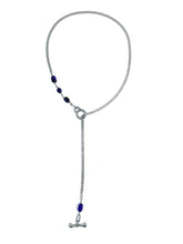 Load image into Gallery viewer, Charoite IGNITE Toggle Necklace ~ Stainless Steel Fine Curb Chain
