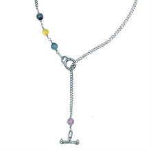 Load image into Gallery viewer, Fluorite IGNITE Toggle Necklace ~ Stainless Steel Fine Curb Chain
