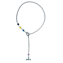 Load image into Gallery viewer, Fluorite IGNITE Toggle Necklace ~ Stainless Steel Fine Curb Chain
