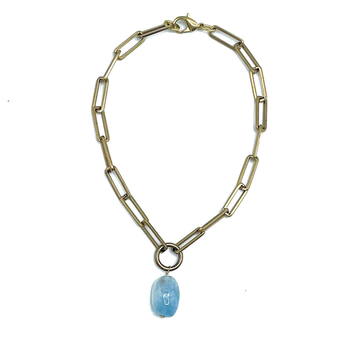 AQUAMARINE SOLO NECKLACE