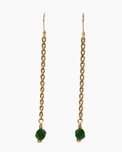 Load image into Gallery viewer, Jade Earrings Brass
