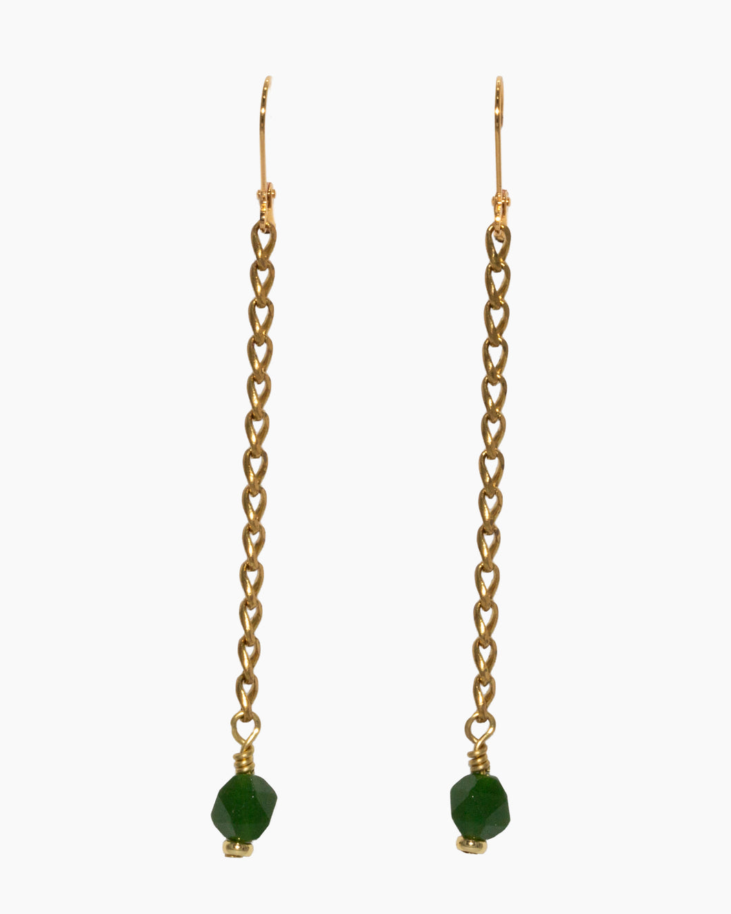 Jade Earrings Brass