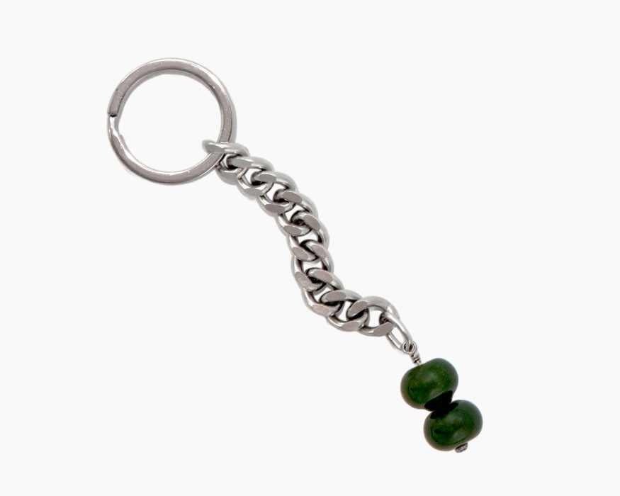Jade Key Chain Stainless Steel