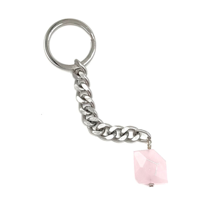 ROSE QUARTZ KEY CHAIN