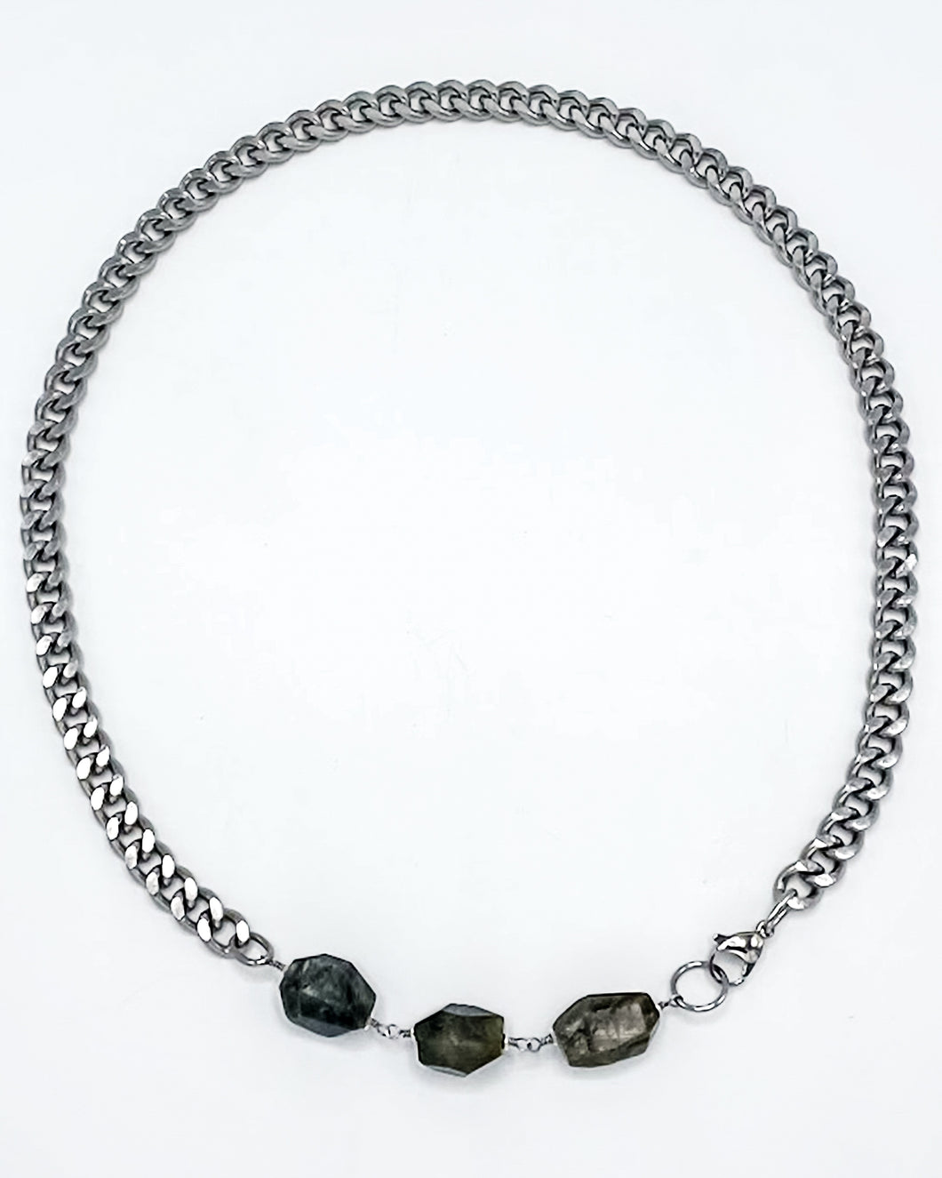 Labradorite Necklace Stainless Steel Necklace