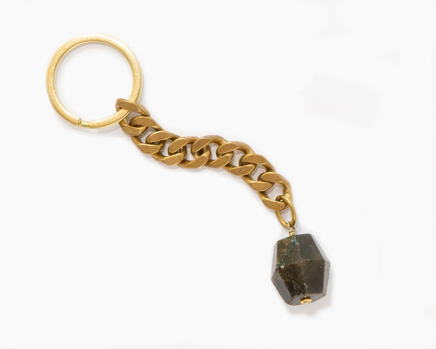 Labradorite Key Chain Brass
