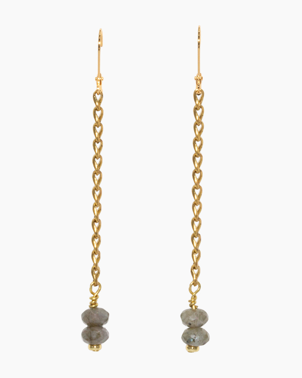 Labradorite Earrings Brass