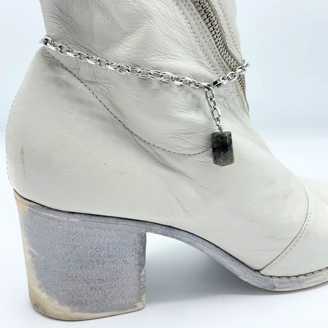 Labradorite BOOT Anklet Stainless Steel Chain