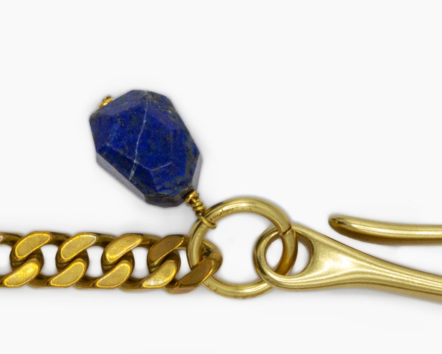 Lapis Lazuli Pocket Chain Brass