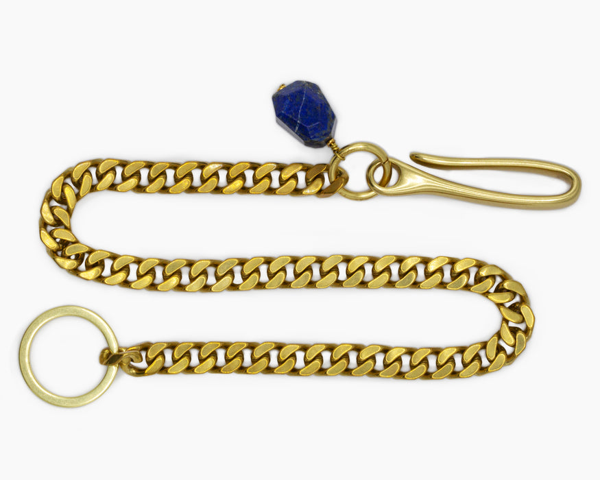 Lapis Lazuli Pocket Chain Brass