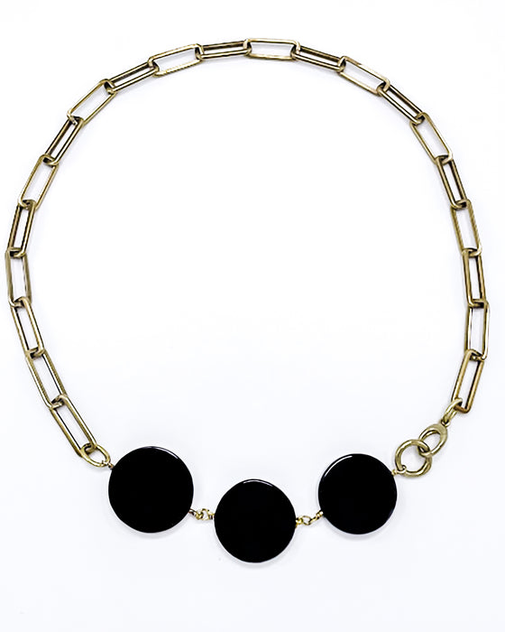 ONYX PAPER CLIP NECKLACE