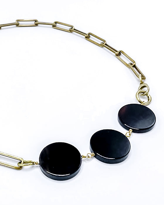 ONYX PAPER CLIP NECKLACE