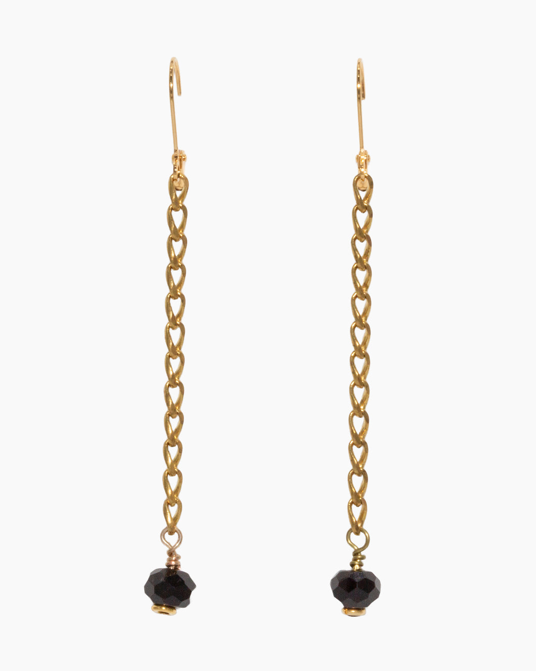 Onyx Earrings Brass