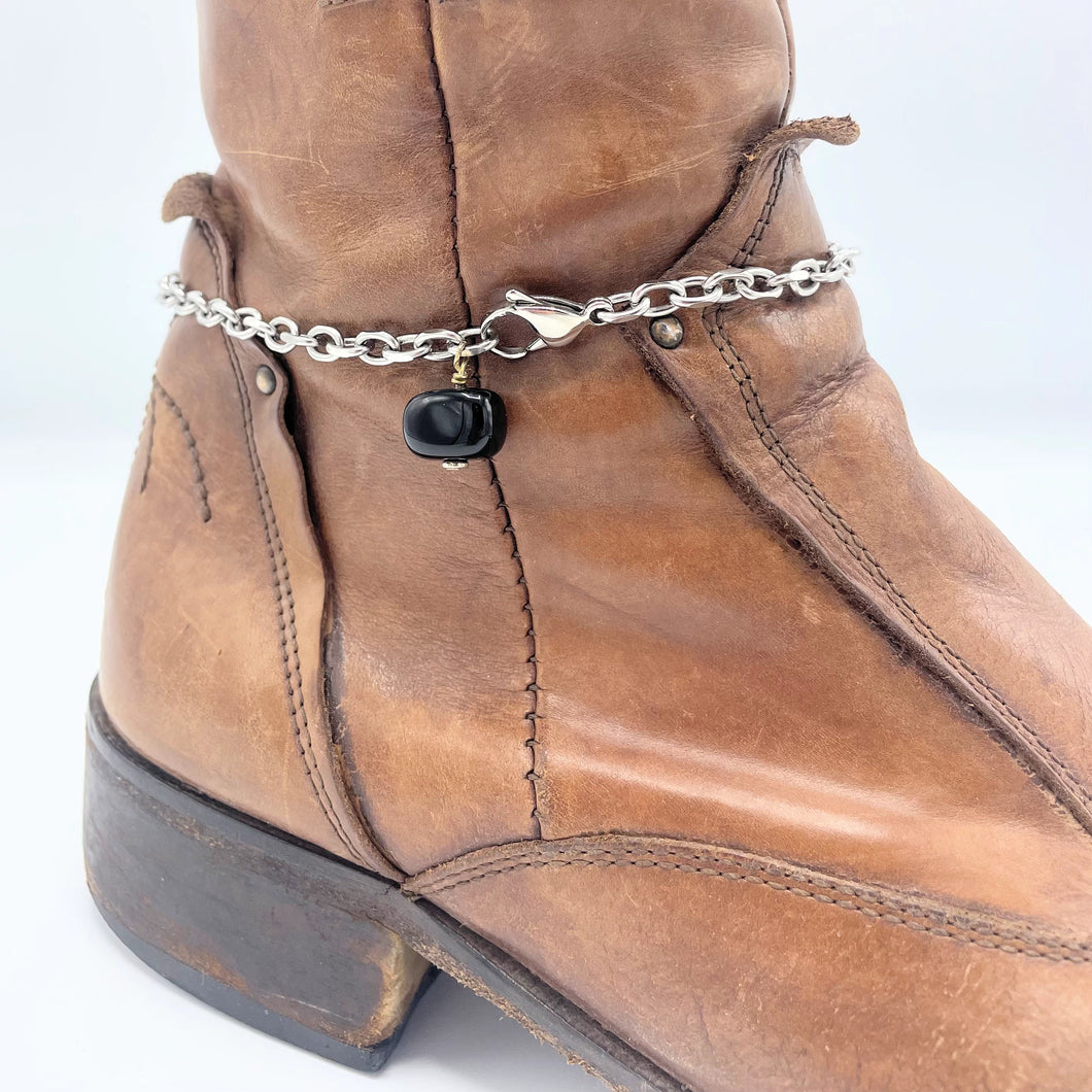Onyx BOOT Anklet Stainless Steel Chain