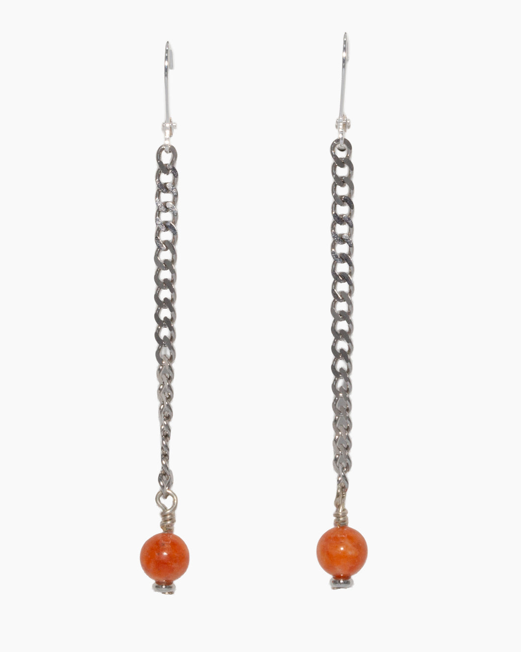 Orange Calcite Earrings Stainless Steel