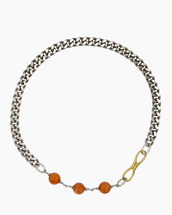Orange Calcite IGNITE Three Stone Choker