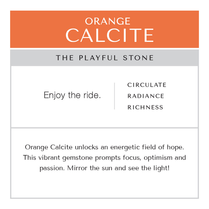 Orange Calcite BOOT Anklet Stainless Steel Chain