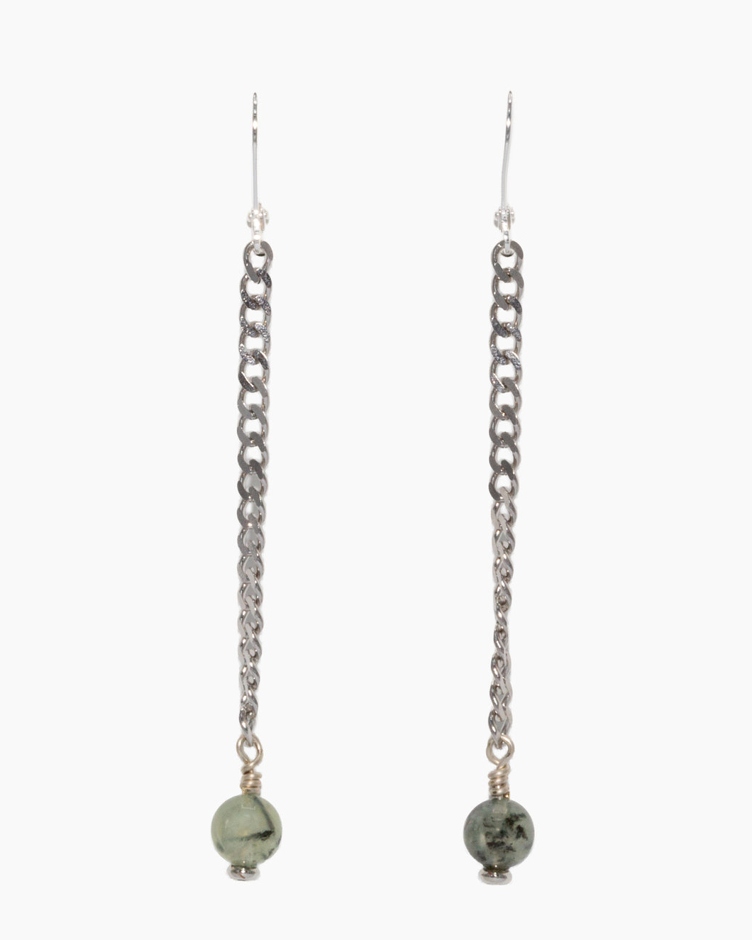 Prehnite Earrings Stainless Steel