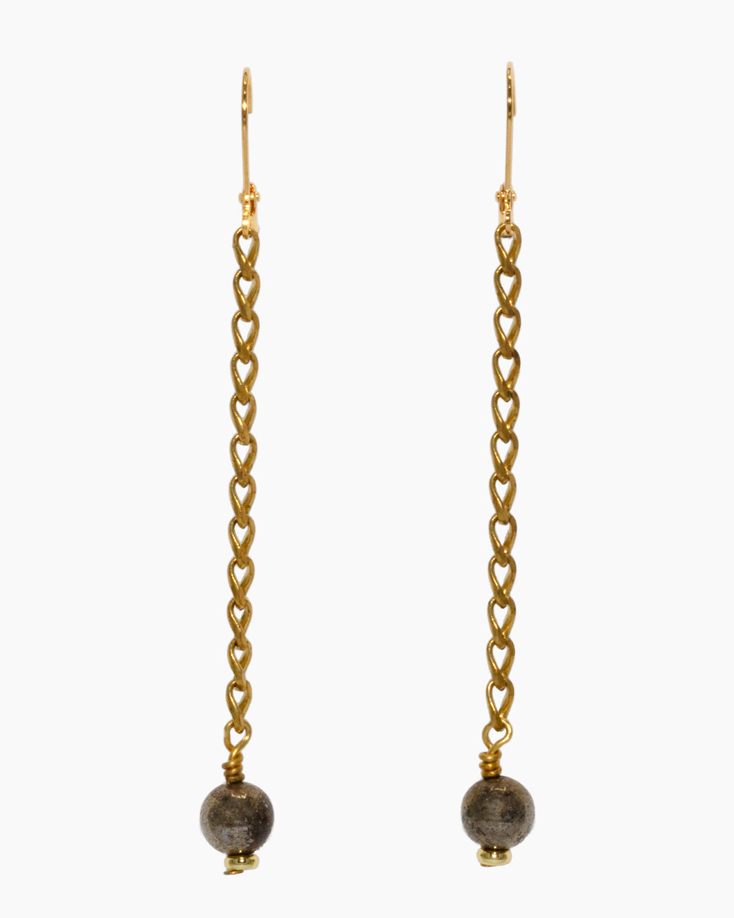 Pyrite Earrings Brass