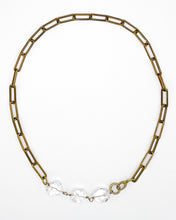 Load image into Gallery viewer, Quartz Crystal Necklace Brass Paper Clip Chain
