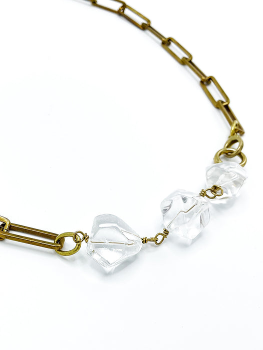 QUARTZ CRYSTAL PAPER CLIP NECKLACE