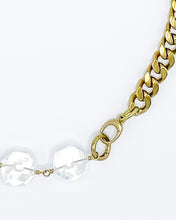 Load image into Gallery viewer, Quartz Crystal Necklace Brass Curb Chain
