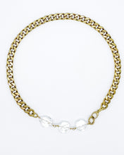 Load image into Gallery viewer, Quartz Crystal Necklace Brass Curb Chain
