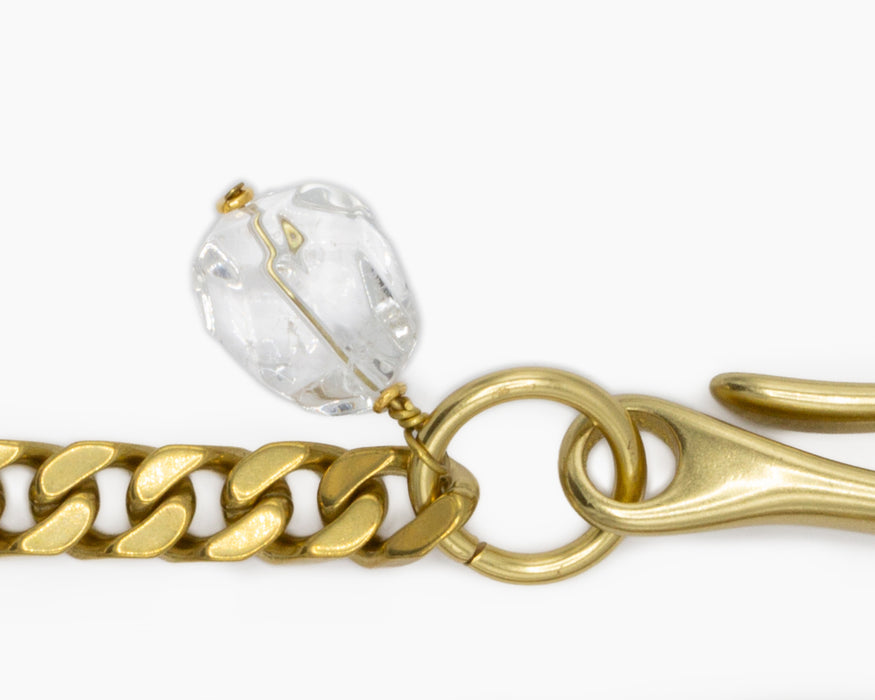 Quartz Crystal Pocket Chain Brass