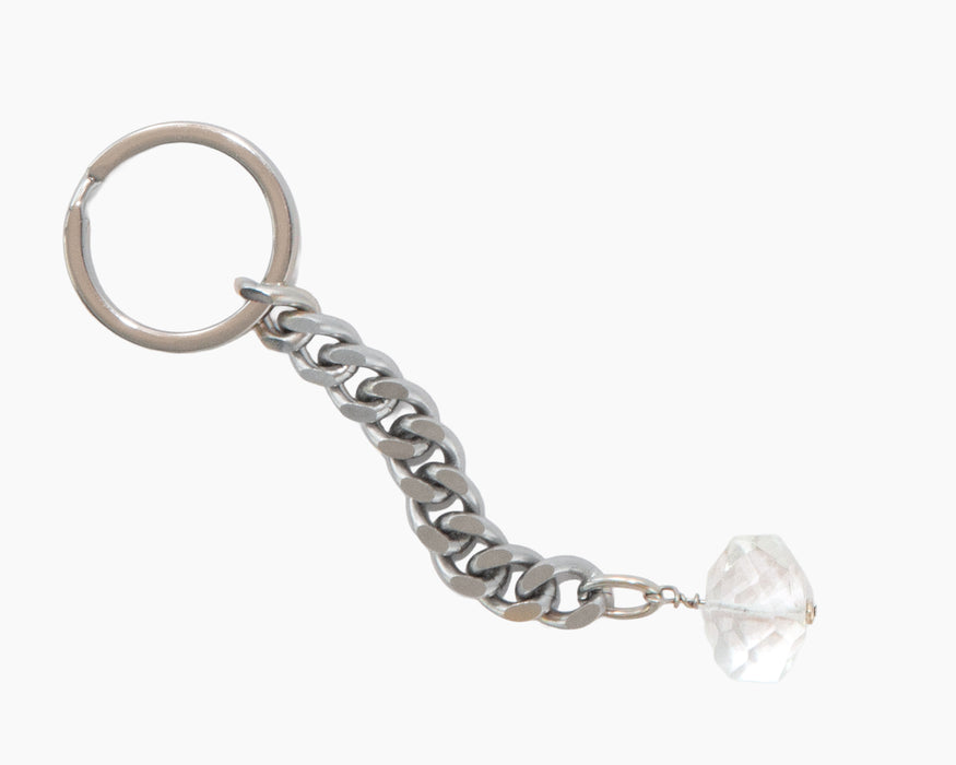 Quartz Crystal Key Chain Stainless Steel