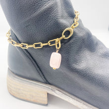 Load image into Gallery viewer, Rose Quartz BOOT Anklet Brass Chain
