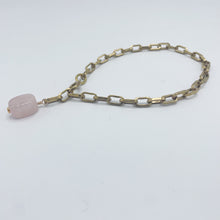 Load image into Gallery viewer, Rose Quartz BOOT Anklet Brass Chain
