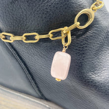 Load image into Gallery viewer, Rose Quartz BOOT Anklet Brass Chain
